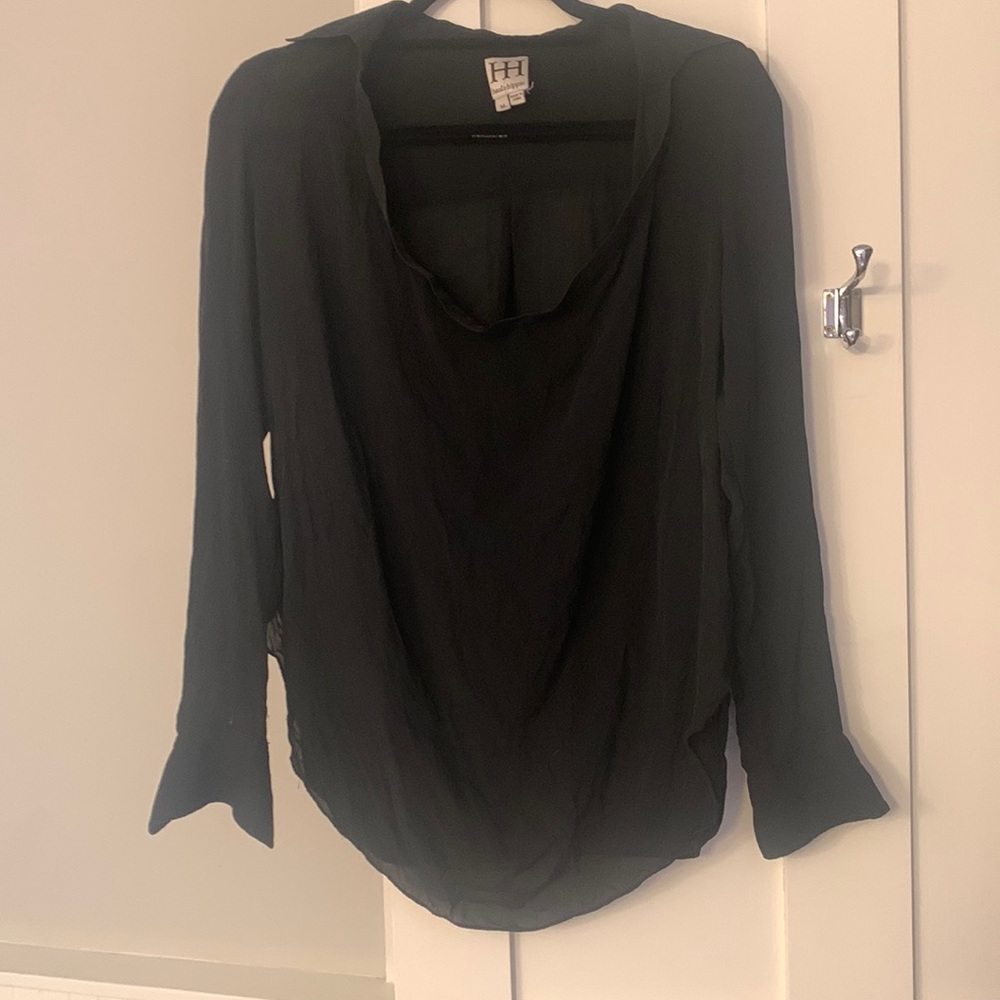 Low cut silk blouse